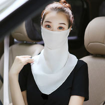 Cooling sunscreen mask 100%Mulberry silk silk mask Neck summer breathable thin sunscreen veil female cyclist