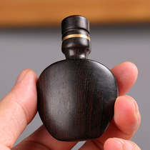 Ebony carved ebony snuff bottle Wen play large-capacity folk handicraft purple sandalwood handlebar