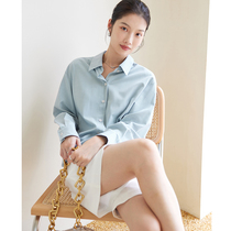 Long-sleeved shirt womens 2022 autumn new niche design top loose all-match commuter professional womens shirt