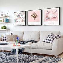 Mural painting entrance wall fortune art painting hanging painting with border background living room decoration painting no punching installation entrance