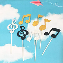Cake Decoration Music Five Lines Sign Notes Baking Dessert Table Cups Cake Decoration Inserts Inserts