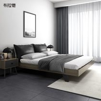 Bed Modern simple Nordic style 1 8-meter double bed Small apartment rental room Economic master bedroom 1 5-meter solid wood bed frame