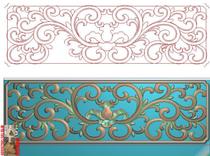 European-style flower decals hollow baffle Peony carving figure jdp relief map gray-scale wood carving map