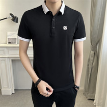 Short sleeve t-shirt men polo shirt summer 2023 new embroidery pigment-leather lead brand high-end half sleeve men t
