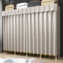 Simple wardrobe curtain-type rental room steel pipe thickened and thickened household bedroom economical cloth cabinet strong and durable