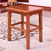 Mahogany furniture Myanmar Rosewood square bench Ming and Qing solid wood low stool round drum bench Chinese stool small stool