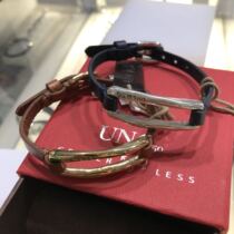 Flash hair Special Spanish counter procurement UNOde50 geometric cowhide bracelet gold and silver lovers Valentines Day