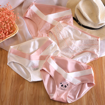 4 dress pregnant womens underwear pure cotton gestation Early pregnancy Mid-term antibacterial shorts Low waist postpartum Pants Head Pregnancy