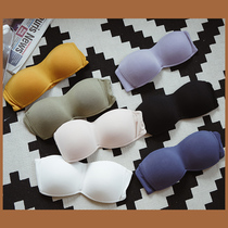 Xiansan non-steel half cup underwear Modal half cup chest non-slip glossy strapless backless invisible bra summer