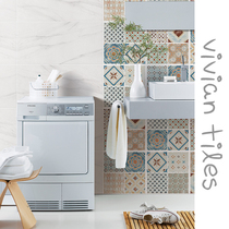 Art vintage tile background wall bathroom tile balcony restaurant kitchen non-slip kitchen and bathroom floor tile 300