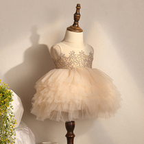 Baby dress Princess dress year old foreign summer dress baby puffy gauze dress girl grab Zhou child birthday flower girl Summer