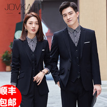 Men and women with the same suit suit large size slim slim work clothes 2021 autumn and winter new sales department 4S shop tooling