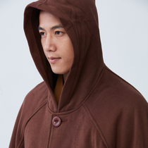 Ciyuan cape with hat medium long cloak robe coat repair meditation monk dress laymans suit YMS010