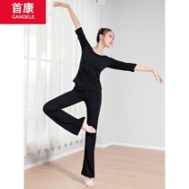 Dance pants female modal suit black micro-body pants straight tube loose modern Chinese dance dance practice suit