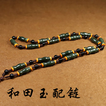 Natural genuine products and Tian Yuqing jade vase necklace jade jade jade pendant matching chain jade jade pendant item pendant Qingyu jade chain
