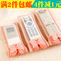2 pieces of butterfly knot TV air conditioning top box remote control sleeve cloth art lace protective sleeve remote control sleeve