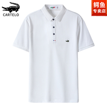 Crocodile polo shirt male turtlenecks short sleeve summer high end Paul ice silk t-shirt Chauded business mens dpa blouse