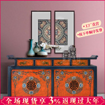 Chinese style imitation classic solid wood sideboard cabinet locker living room painted porch counter retro old furniture