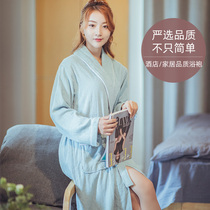 Hotel Five-star Men And Womens Bathrobe Pure Cotton Towel Material Sleeping Robe In Robes Full Cotton Water Suction Speed Dry Bathrobe