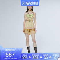 LE FAME lafame summer striped knitted tassel casual shorts womens LF9X13P13Y120