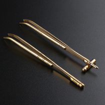 Thickened tea tweezers pure copper tea clip kung fu tea set Tea Cup clip tea ceremony accessories six gentlemen clip metal tea clip