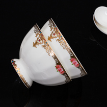 Household Rice Bowl plate ceramic tableware dish spoon Jingdezhen bone porcelain dishes high-grade tableware set housewarming gifts