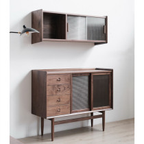 Nordic solid wood sideboard small apartment living room tea cabinet locker wine cabinet simple modern kitchen combination cabinet