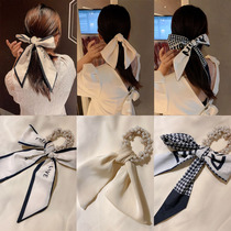 Scarf hair band female tie hair 2021 new summer French Super fairy head rope ribbon bow headgear