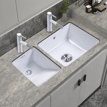 Balcony embedded under-counter basin ceramic laundry basin with washboard to deepen the laundry pool small square groove pool single basin