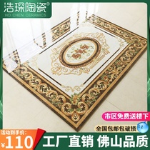 Golden Turin Microspar Gilded parquet Floor Tiles 800x800 European Living Room Jigsaw Tiles Dining Room