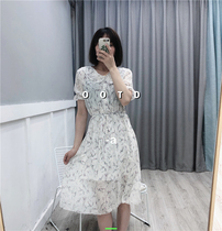 Summer 2021 New Temperament Shatters Snowspun Hymn Dress Korean Version Romantic V collar High waist display slim A character dresses