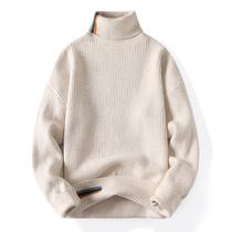 Autumn and winter sweater mens high-neck Korean version of the warm linen sweater junior high school students youth bottoming knitted sweater