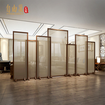 Modern Chinese solid wood screen partition decoration hotel Cultural Center Library Sales Department entrance background large seat screen