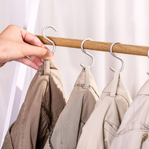 S-shaped adhesive hook aluminum alloy load-bearing wall wardrobe Bathroom Kitchen S-shaped hanger S-hook door without trace hook hook hook