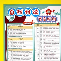 Primary school English natural spelling pronunciation rules table phonics teaching materials synchronous teaching tools wall stickers sound hanging