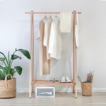 Nordic wooden clothes frame floor bedroom hanger hanger rack household simple plate wooden porch clothes shelf