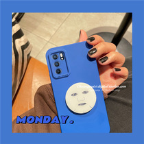 Giant White Super Fire ins Klein blue opporeno6 phone case reno5pro trend a93 mask bracket 4se female personality a53 solid color a55a72 Silicon