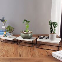  European-style solid wood flower stand rectangular flower pot base fleshy green radish living room indoor floor-to-ceiling stainless steel waterproof flower stand