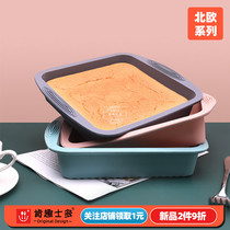 Kenji new square silicone cake mold toss wave bakery bakery baking plate anti-slip high temperature baking
