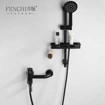 Fenchi full copper hot and cold bathtub faucet bathroom shower set simple mixing valve concealed bath faucet