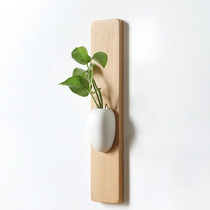 Restaurant Wall Decoration Entrance Wall Small Pendant Wall Decoration Creative Wall Hydroponic Solid Wood Pottery Hanging Wall Splitter
