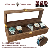 Watch Box Solid Wood Watch Box Mechanical Watch Collection Box Table Case Containing Box Glass Skylight Display Fo-Pearl string box