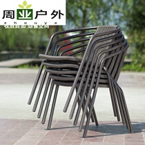 Special outdoor single back chair balcony seat household plastic rattan chair cheque chair casual dining chair