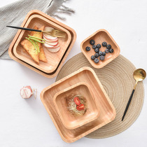 Japanese solid wood fruit salad bowl home wooden large wooden bowl baby childrens dessert bowl creative Wood set