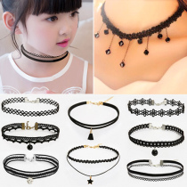 Childrens 1-20 piece lace necklace female adult neck chain jewelry girl Joker choker parent-child neck strap collar