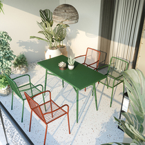 Nordic new sun-resistant small apartment three-piece set leisure simple courtyard garden balcony wrought iron table and chair combination