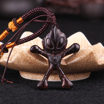 Black sandalwood car key button Ottmann car hanging wood carving handlebar piece wooden handicraft