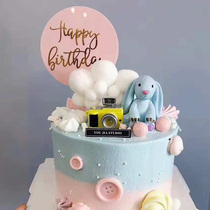 Baking Cake Decorations WIND MINI CAMERA SWING PIECE LUMINOUS VOCALIZING SMALL CAMERA LONG EAR RABBIT SCENE DRESS UP