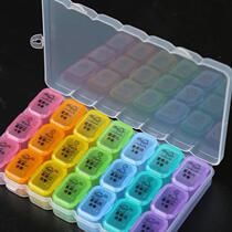 Storage box box medicine box medicine box medicine box morning middle and evening 3 boxes carry 7 days a week Box storage box female male reminder