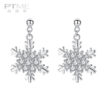 Snowflake 925 sterling silver earrings earrings earrings earrings big temperament advanced sense Net red 202021 New Tide